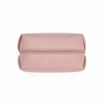 Necessaire geometrico in pelle sintetica riciclata con fodera riciclata color rosa terza vista