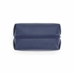 Necessaire geometrico in pelle sintetica riciclata con fodera riciclata color blu mare terza vista