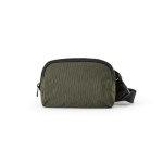 Marsupio impermeabile in nylon riciclato con tasca posteriore 1,5L color verde scuro vista frontale