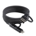 Cavo di ricarica magnetico con 3 tipi di connessione e potenza di 60W color nero vue 11