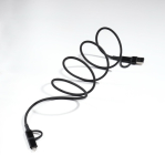 Cavo di ricarica magnetico con 3 tipi di connessione e potenza di 60W color nero