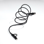 Cavo di ricarica magnetico con 3 tipi di connessione e potenza di 60W color nero