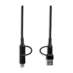 Cavo di ricarica magnetico con 3 tipi di connessione e potenza di 60W color nero
