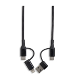 Cavo di ricarica magnetico con 3 tipi di connessione e potenza di 60W color nero