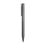 Penna in metallo con finitura lucida e clip, inchiostro blu color grigio scuro