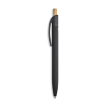 Penna in alluminio riciclato con finitura gommata, clip e inchiostro blu color nero