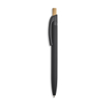 Penna in alluminio riciclato con finitura gommata, clip e inchiostro blu color nero