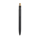 Penna in alluminio riciclato con finitura gommata, clip e inchiostro blu color nero