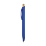 Penna in alluminio riciclato con finitura gommata, clip e inchiostro blu color blu reale