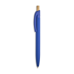 Penna in alluminio riciclato con finitura gommata, clip e inchiostro blu color blu reale