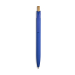 Penna in alluminio riciclato con finitura gommata, clip e inchiostro blu color blu reale