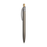 Penna in alluminio riciclato con finitura gommata, clip e inchiostro blu color grigio chiaro