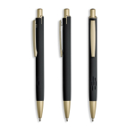 Penna in alluminio con dettagli dorati opachi, intaglio e inchiostro blu vue 11