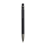 Penna a sfera in alluminio gommato con clip in plastica e inchiostro blu color nero
