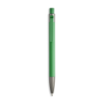 Penna a sfera in alluminio gommato con clip in plastica e inchiostro blu color verde