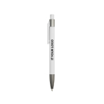 Penna a sfera in alluminio gommato con clip in plastica e inchiostro blu vue d'impression