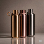 Borraccia in acciaio inox a doppia parete con finitura metallizzata 600ml color oro