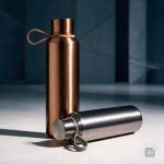 Borraccia in acciaio inox a doppia parete con finitura metallizzata 600ml color oro
