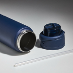 Borraccia termica in acciaio inox con tappo multifunzione 600ml color blu mare