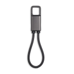Portachiavi in plastica riciclata con cavo USB-C e ricarica rapida 60W color nero vue 11