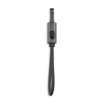 Portachiavi in plastica riciclata con cavo USB-C e ricarica rapida 60W color nero