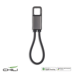 Portachiavi in plastica riciclata con cavo USB-C e ricarica rapida 60W