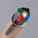 Penna multifunzione in bambù con inchiostro multicolore color antracite