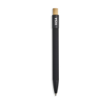 Penna in alluminio riciclato con meccanismo antistress e inchiostro nero color nero