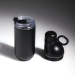 Borraccia termica in acciaio inox riciclato trasformabile in bicchiere 500ml color nero