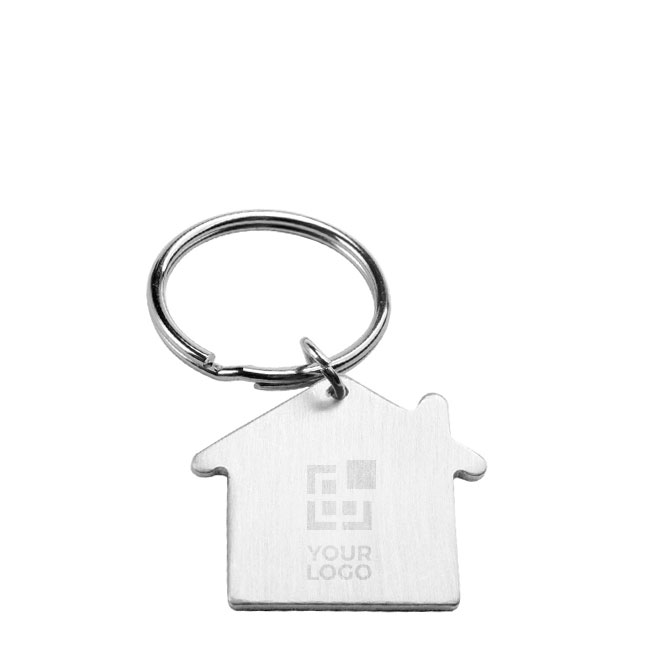 Portachiavi personalizzato in metallo a forma di casa e anello