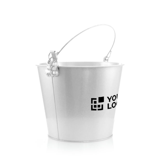 Secchiello con logo in metallo da 4 litri con apribottiglie