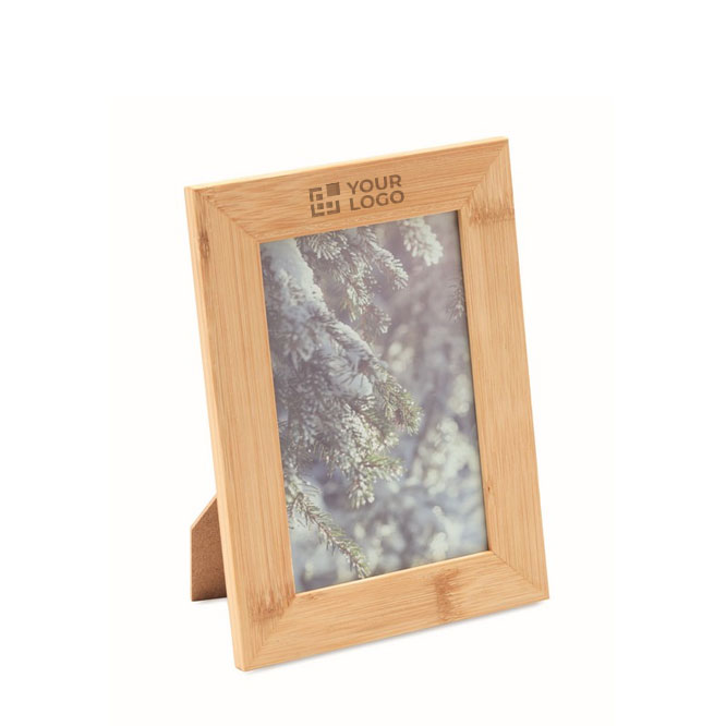Cornice promozionale con logo in legno rettangolare 10x15cm Wood
