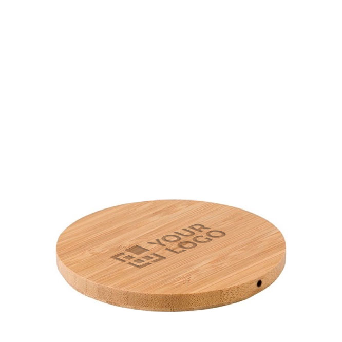 Caricabatteria portatile personalizzabile rotondo in bambù 5W