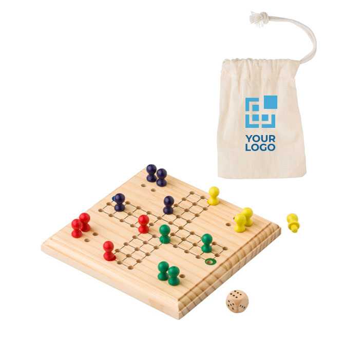 Gioco ''Non ti arrabbiare'' in legno tabellone pedine in sacchetto Smart