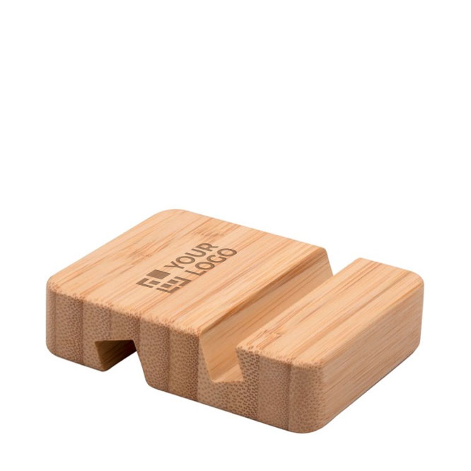 Supporto smartphone promozionale con logo naturale da scrivania