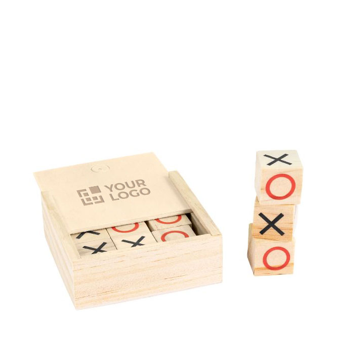Gioco del tris di legno in scatola legno personalizzabile Tris