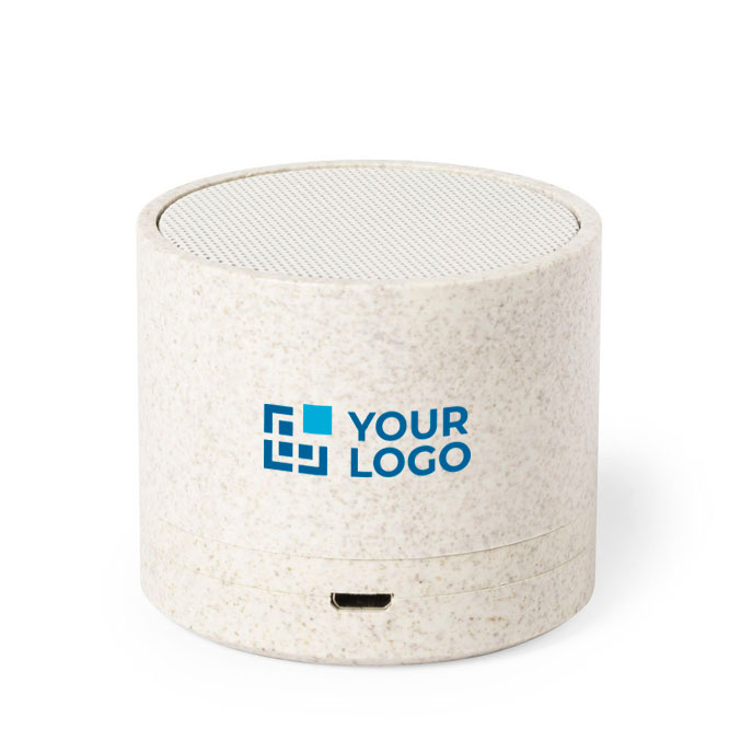 Speaker bluetooth pubblicitario economico in paglia e ABS Natural Soul