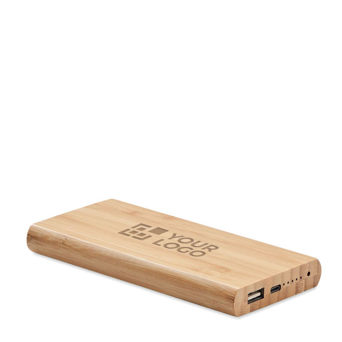Batteria esterna wireless in bambù da 6.000 mAh Powerbank Bamboo