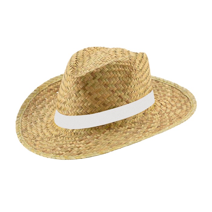 Cappelli di paglia naturale con nastro con logo Summertime Sublim