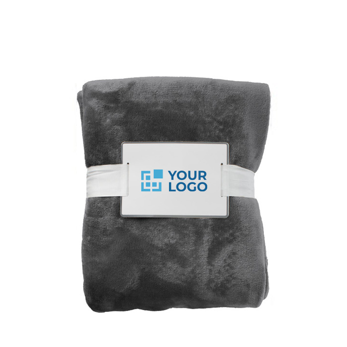 Coperta in flanella con nastro e biglietto personalizzabile