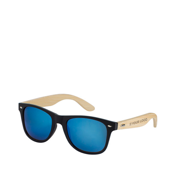 Occhiali da sole vintage stanghette bamboo lenti specchiate BeachWood