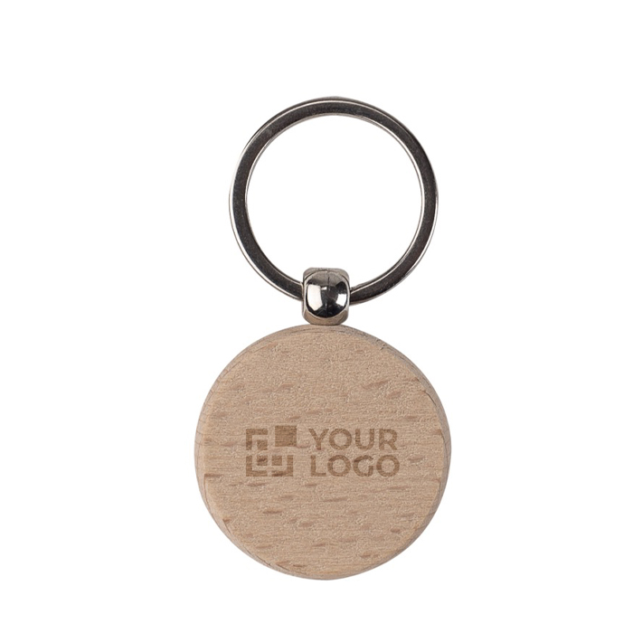 Portachiavi rotondo in legno di betulla da incidere Ø40mm