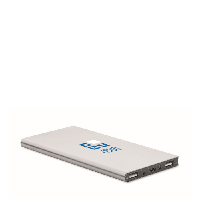 Batteria esterna con logo da 8000 mAh in alluminio