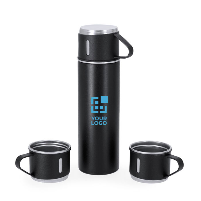 Thermos antigoccia in acciaio inox da 420ml con 3 tazze da 140ml