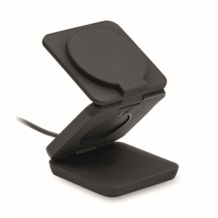 Caricatore magnetico pieghevole in ABS riciclato per 3 dispositivi