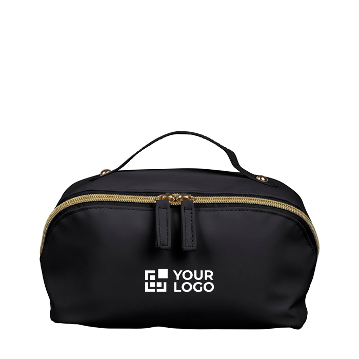 Beauty case in PU con ampio scomparto e manico per trasporto