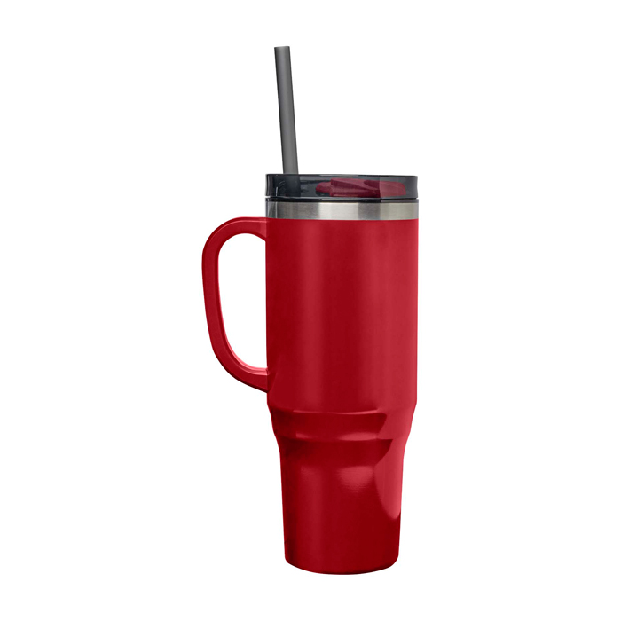 Sanda Tazza Termica Da Viaggio 900ml In Acciaio Inox, Doppia Parete, Con Manico E Cannuccia, Coperchio 2 In 1, Colore Oro Rosa