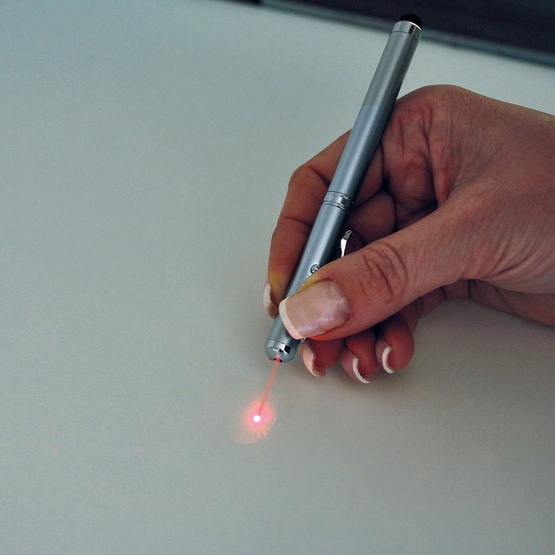 Penna Puntatore Touch CORLEM a sfera in alluminio con cappuccio puntatore  touch con luce