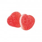 Caramelle gommose zuccherate panna e fragola a forma di cuore color fragola
