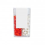 Caramelle alla menta e frutta in scatolina trasparente doppia color fragola